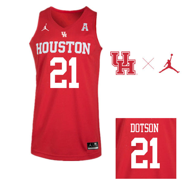 Jordan Brand Men #21 Damyean Dotson Houston Cougars College Basketball Jerseys Sale-Red